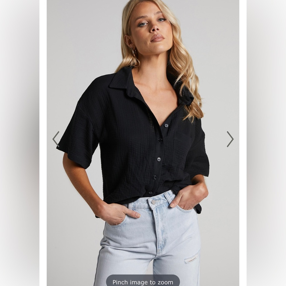 Black linen shirt from Showpo